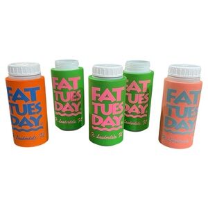 FAT TUESDAY Fort Lauderdale Koozie Reusable Plastic Sport Travel Cup Set of 5